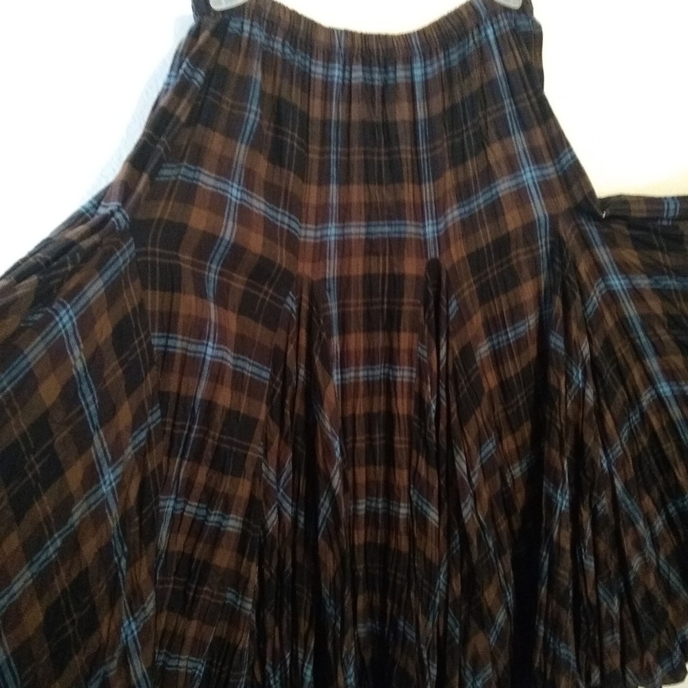 Brown Plaid Skirt